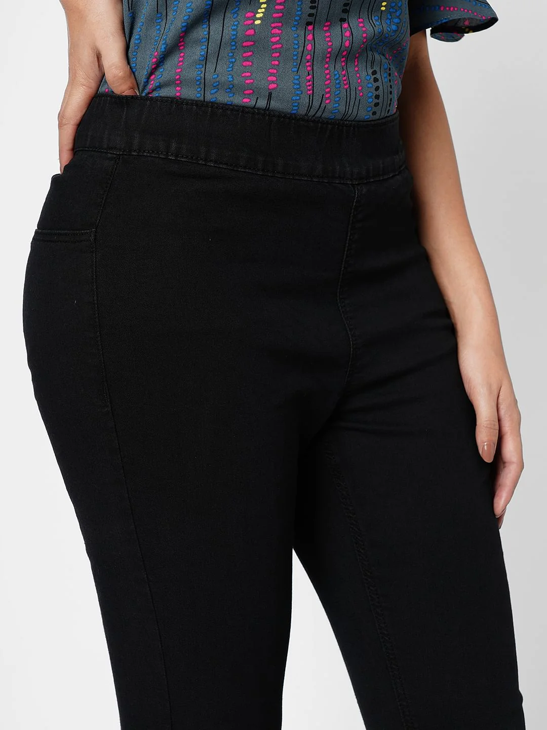 I.Scenery By Vero Moda Black High Rise Skinny Jeggings - Image 6