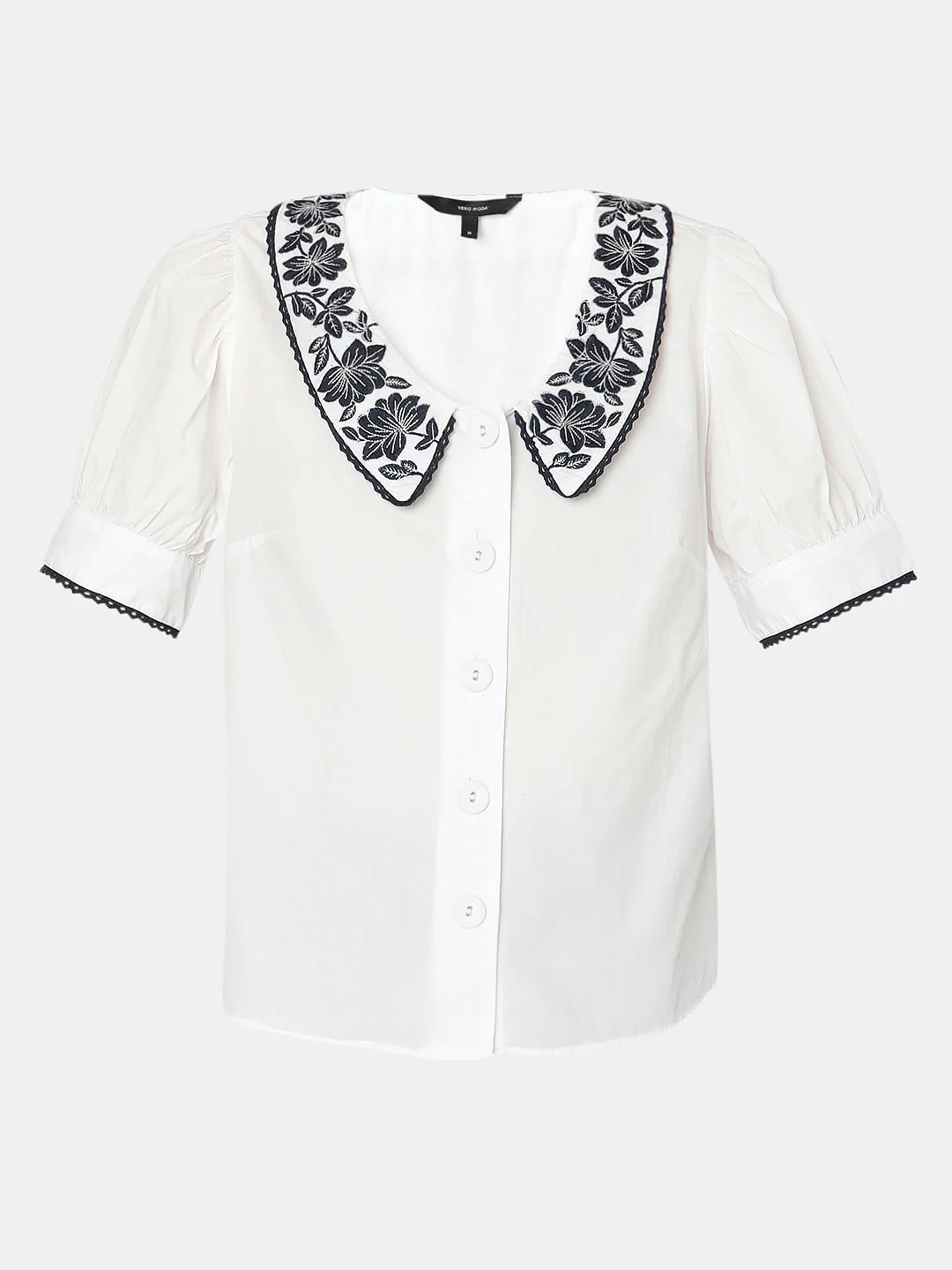 White Embroidered Detail Top - Image 7