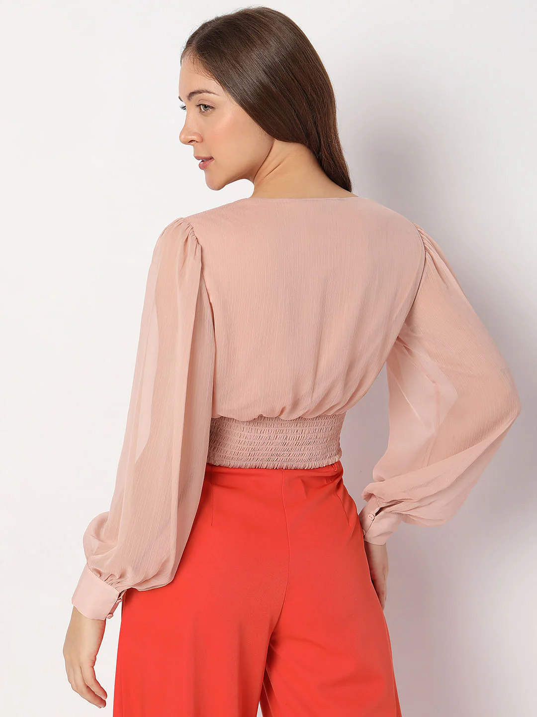 Peach V-Neck Top - Image 4