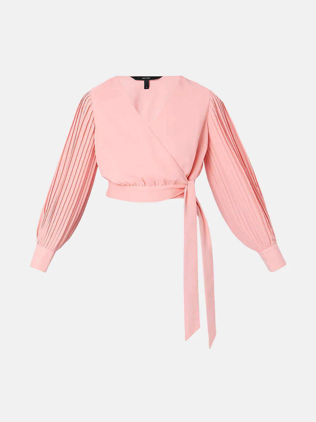Pink Wrap Detail Crop Top - Image 7