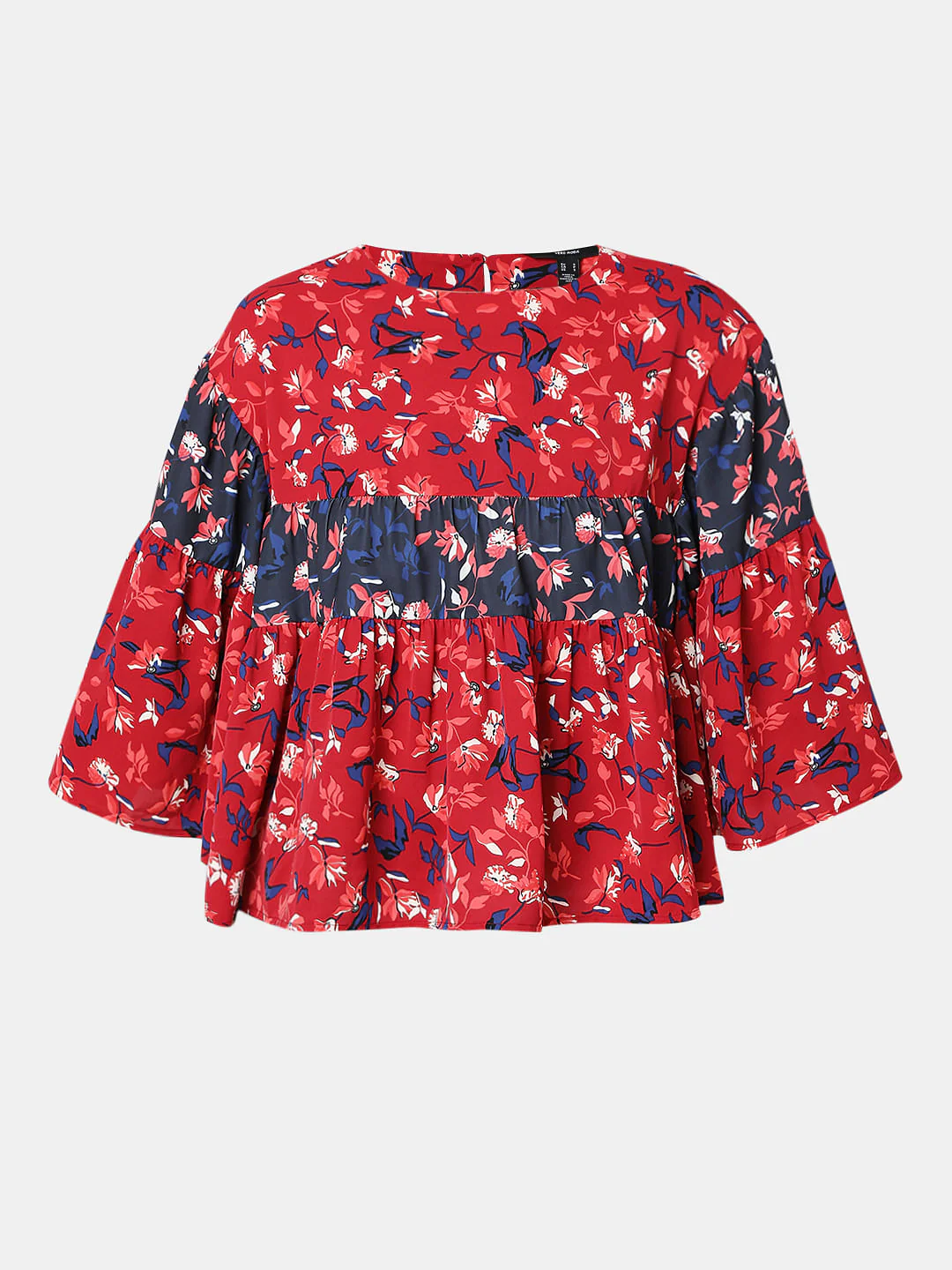 Red Floral Loose Tiered Top - Image 7