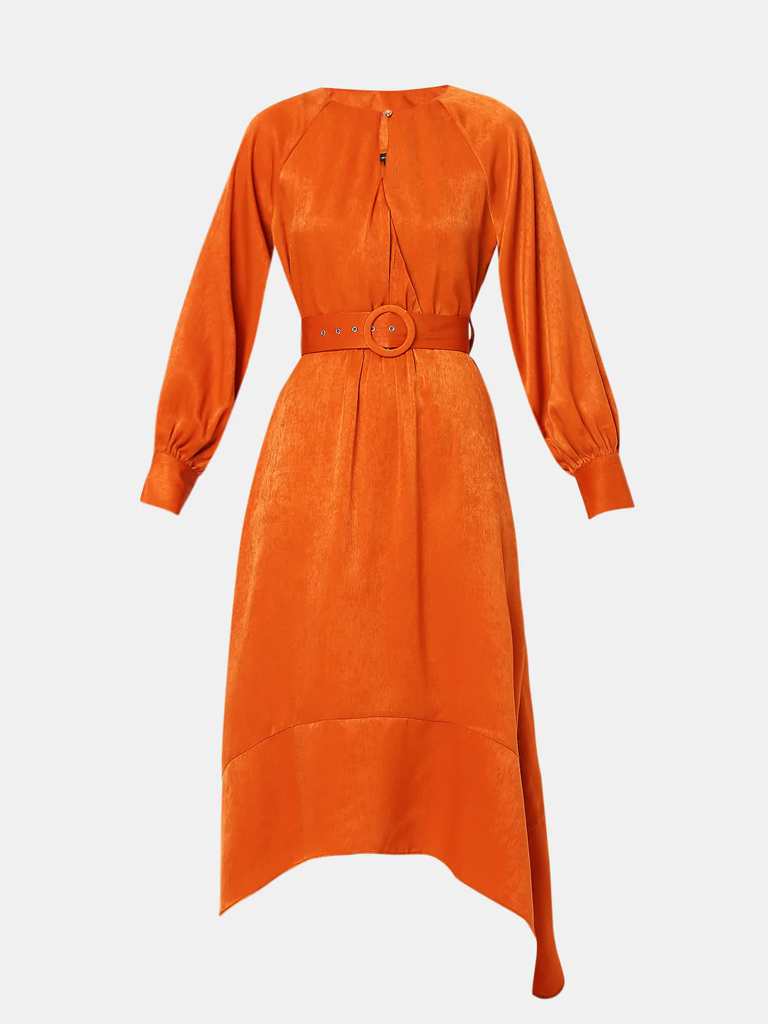 Orange Asymmetric Midi Dress - Image 6