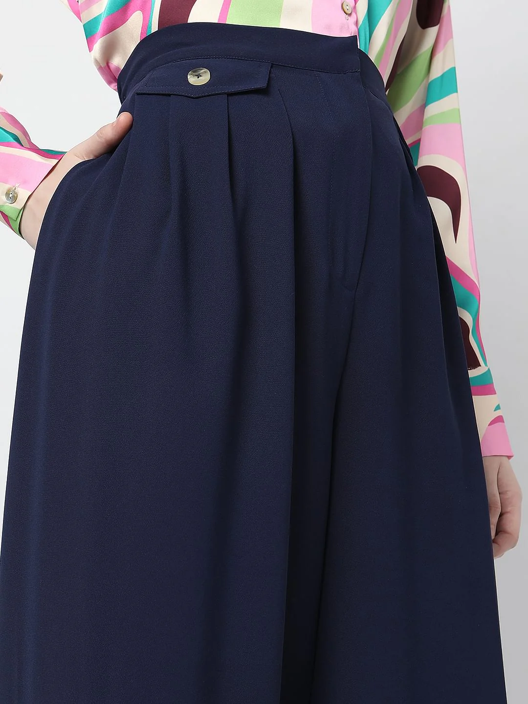 Navy Blue High Rise Pants - Image 5