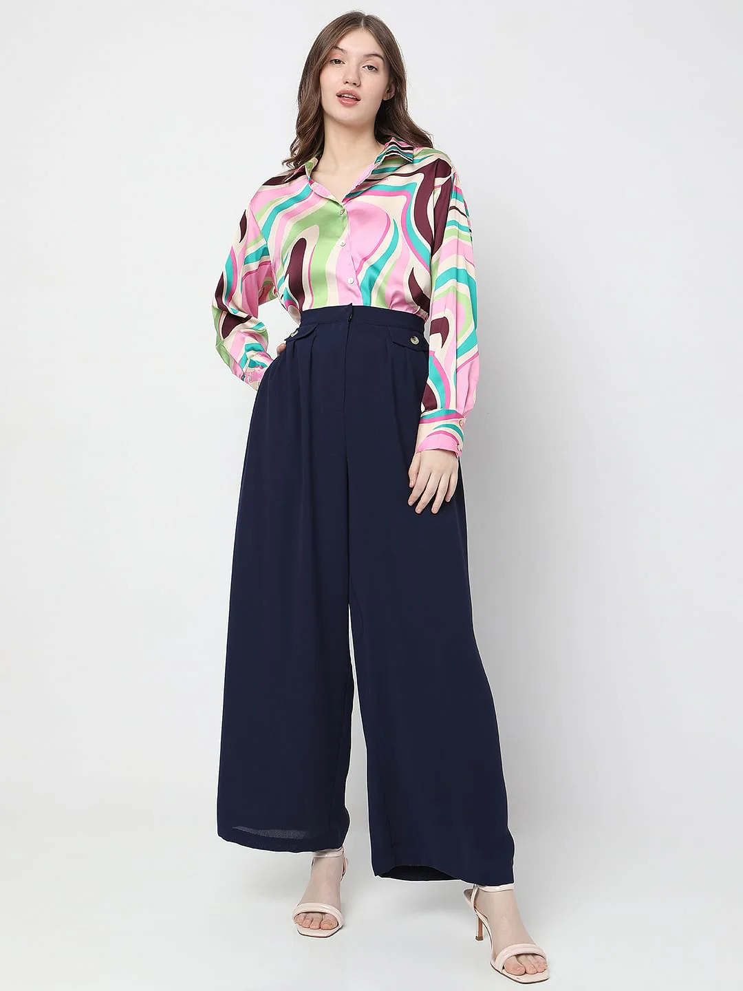 Navy Blue High Rise Pants - Image 6
