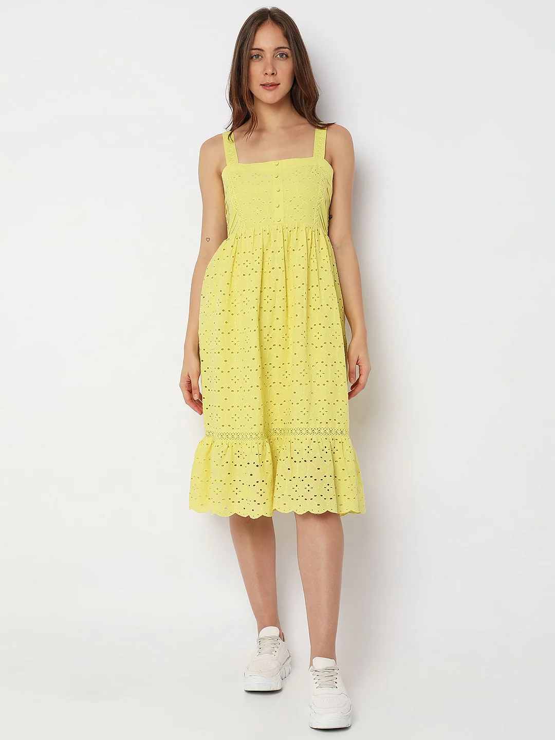 Yellow Fit & Flare Dress - Image 2