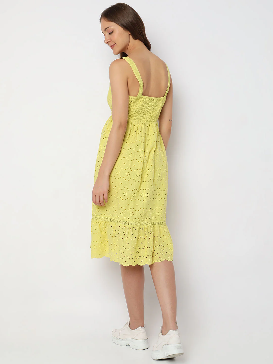 Yellow Fit & Flare Dress - Image 4