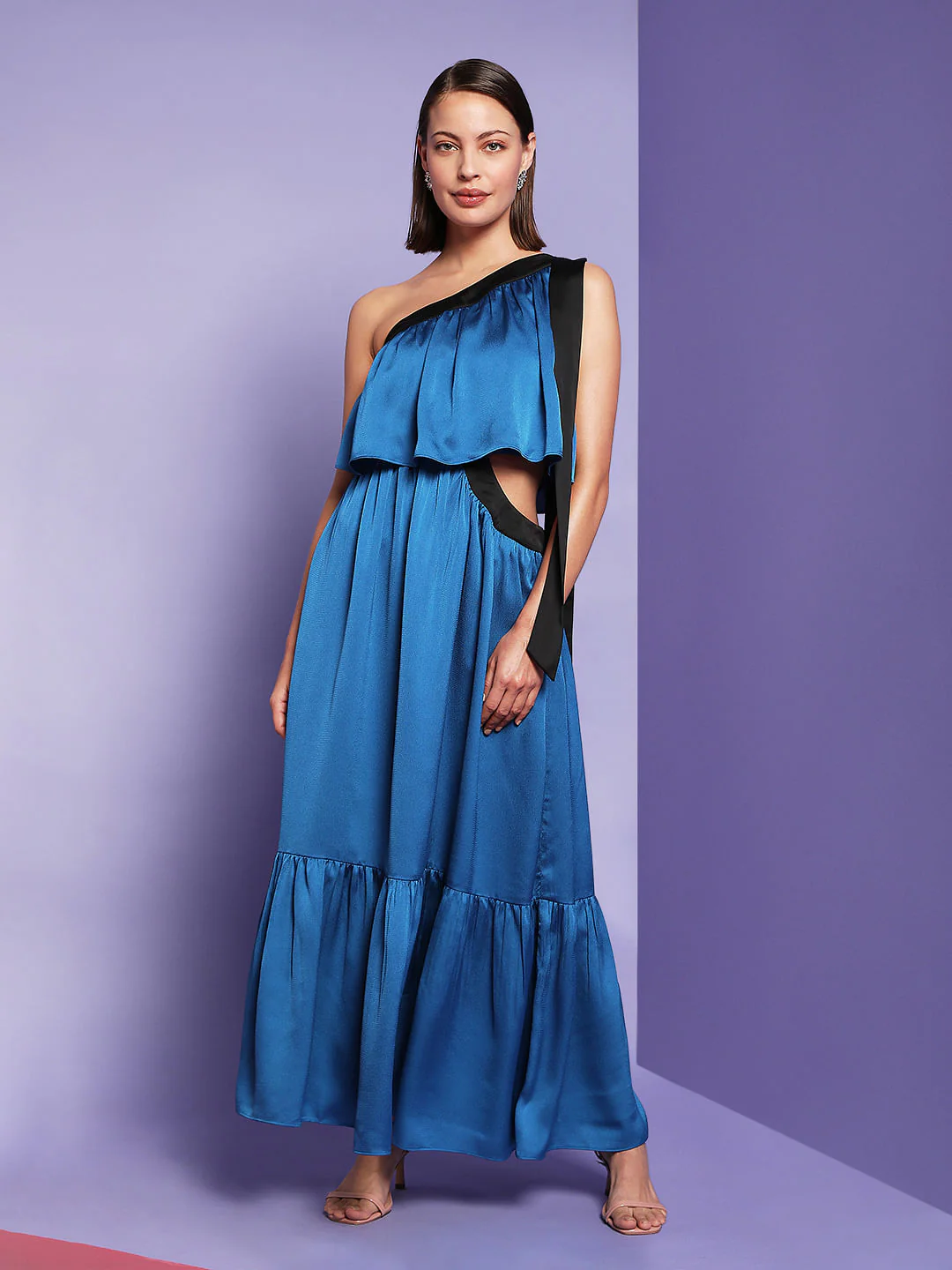 Marquee Blue One Shoulder Cut Out Dress - Image 2