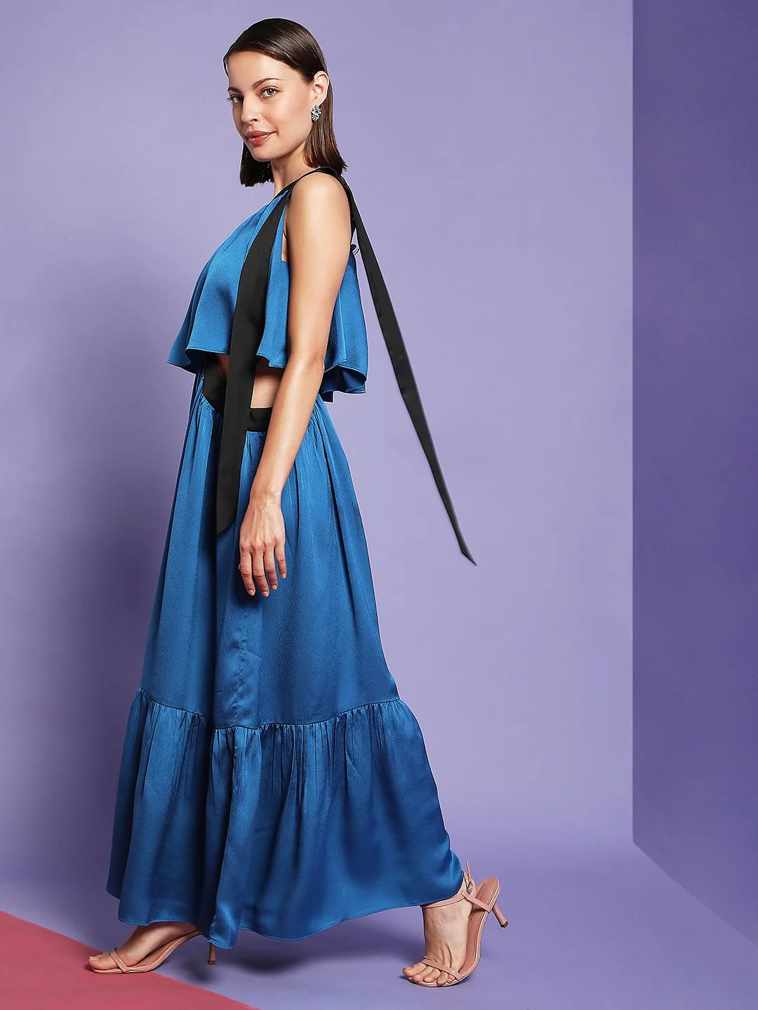 Marquee Blue One Shoulder Cut Out Dress - Image 3