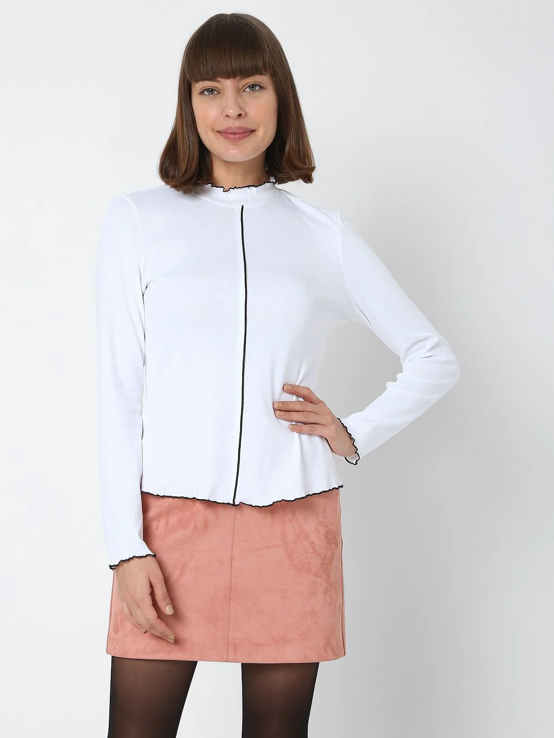 White Contrast Tipping Top - Image 2