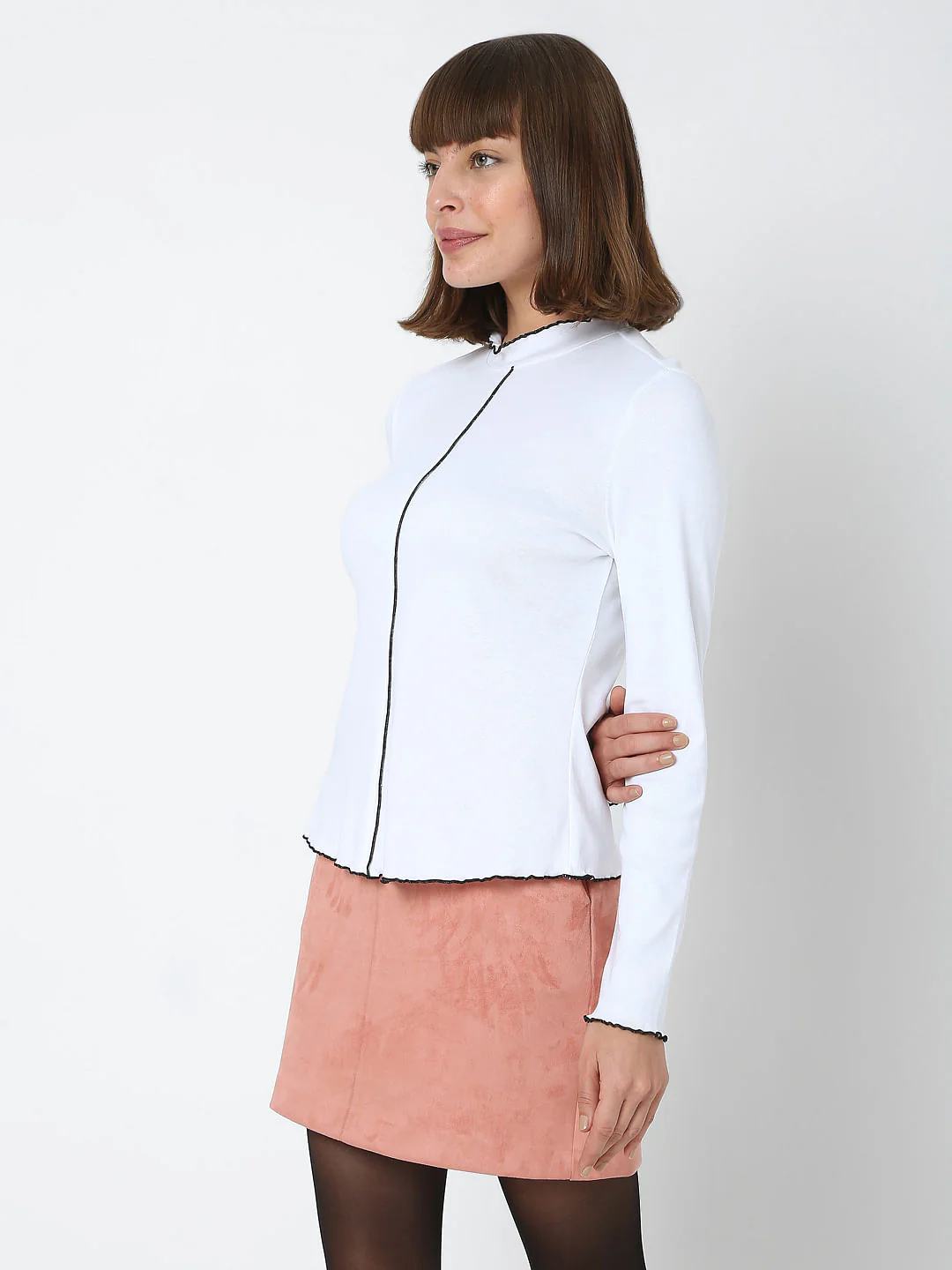 White Contrast Tipping Top - Image 3