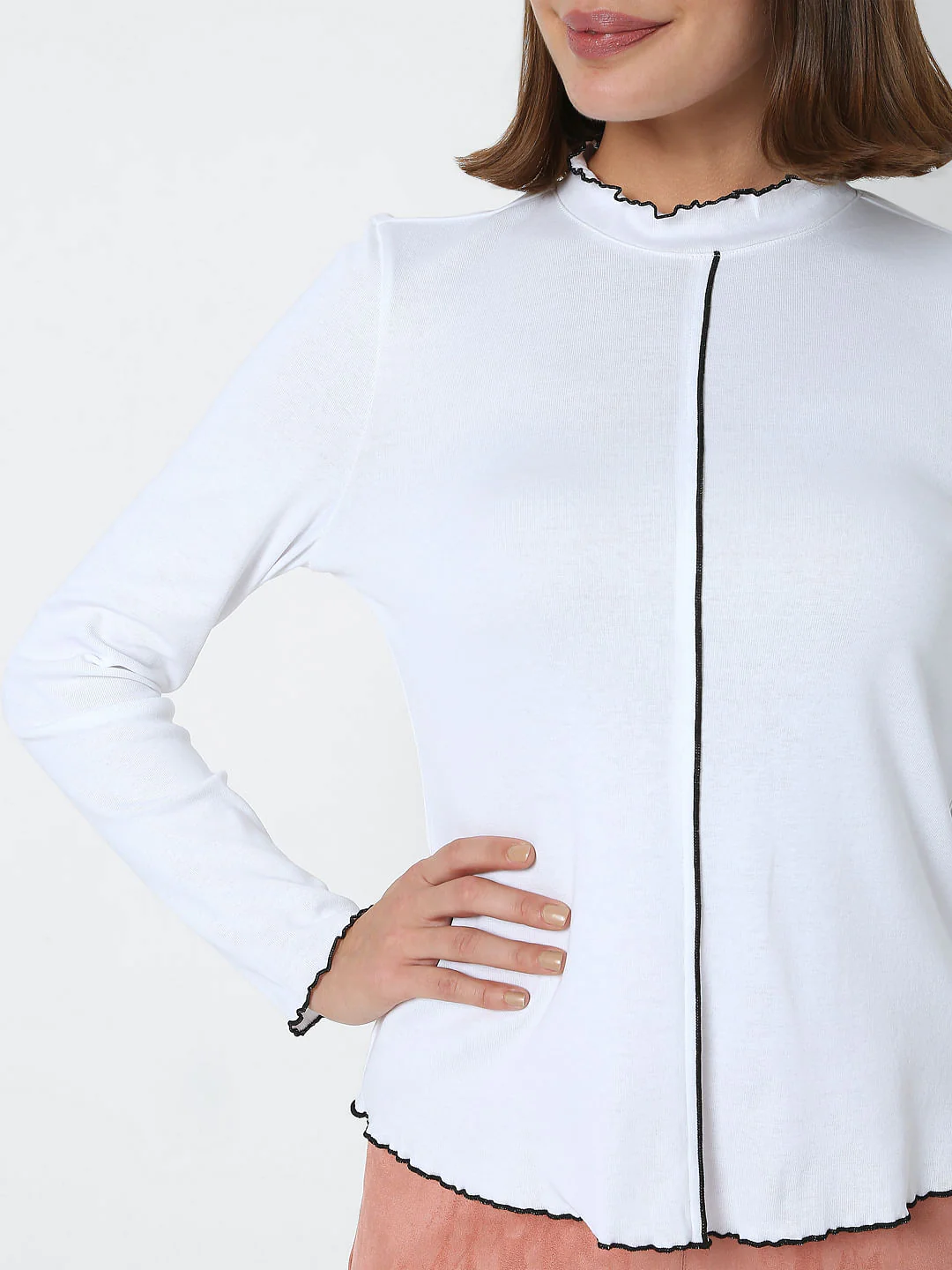 White Contrast Tipping Top - Image 6