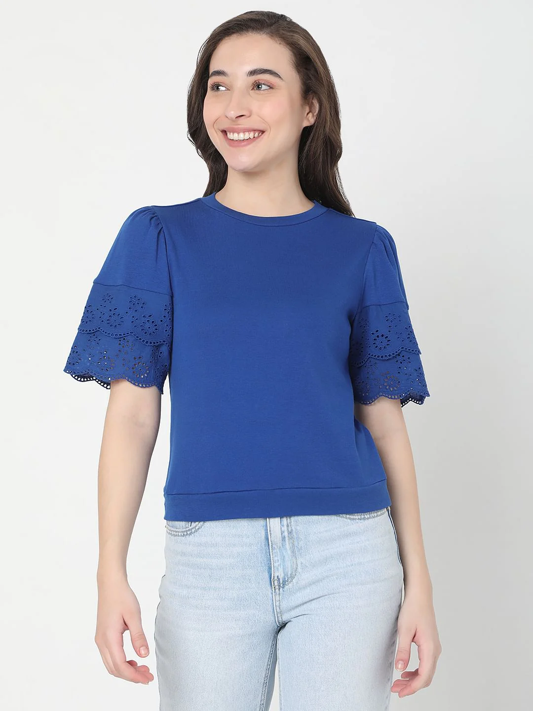 Blue Schiffli T-Shirt - Image 2