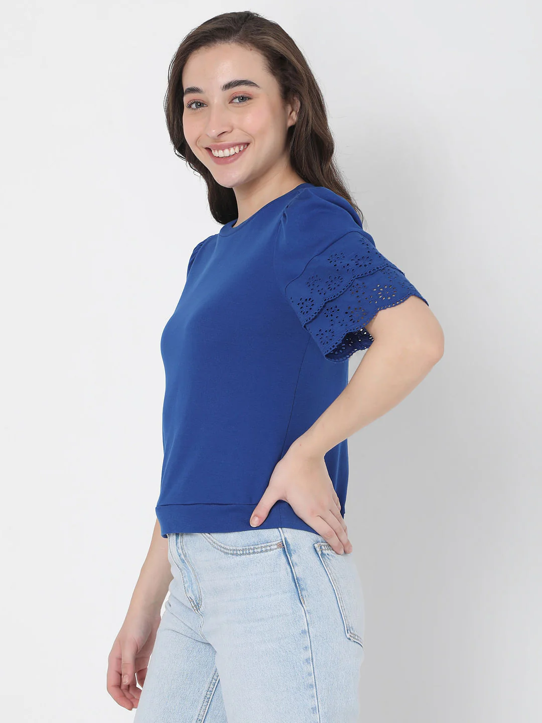 Blue Schiffli T-Shirt - Image 3