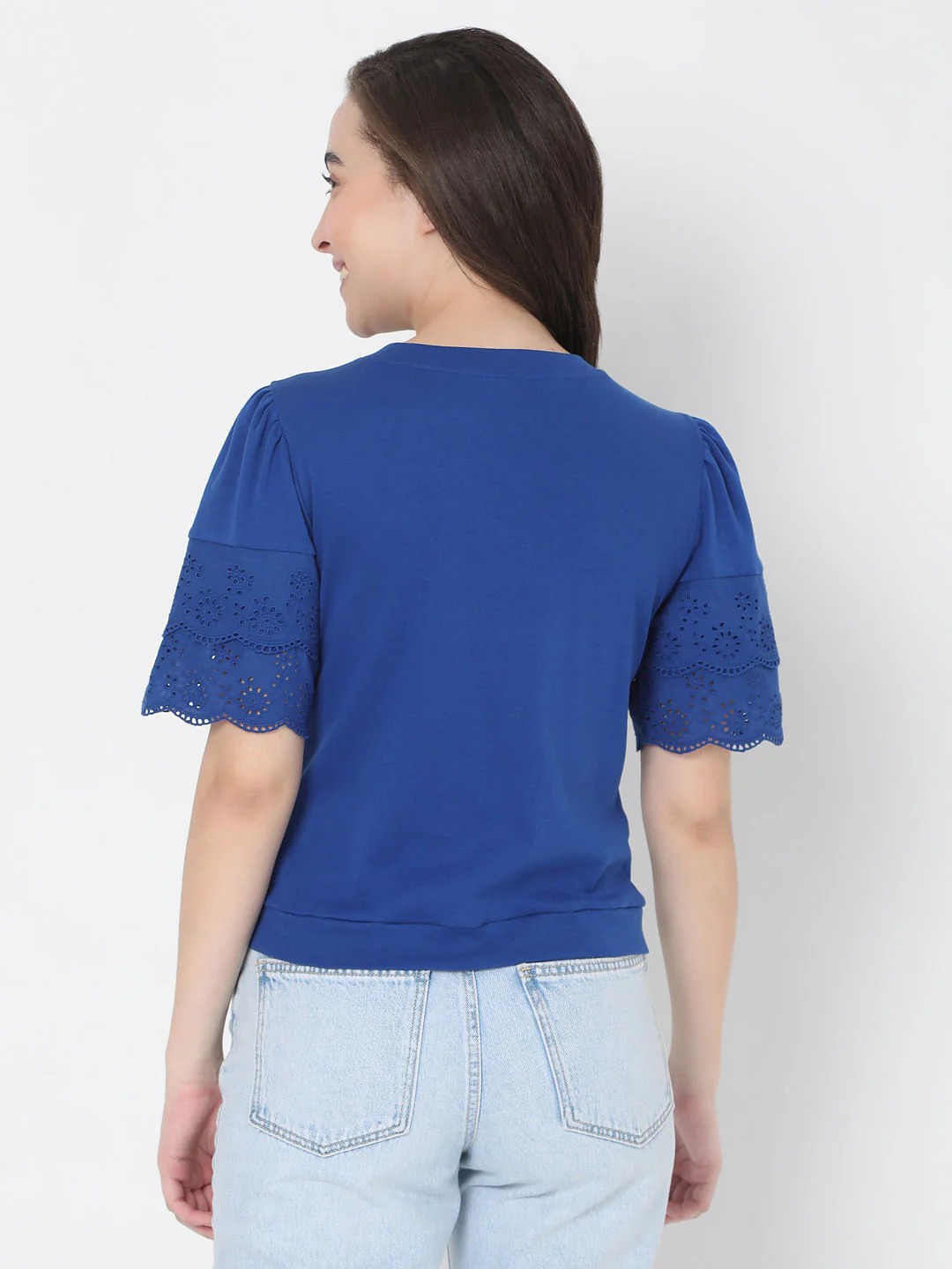 Blue Schiffli T-Shirt - Image 4