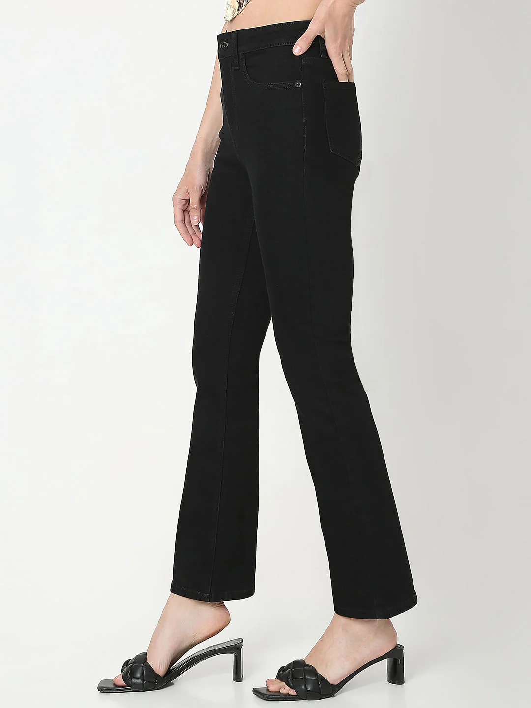 Black High Rise Petra Bootcut Jeans - Image 3