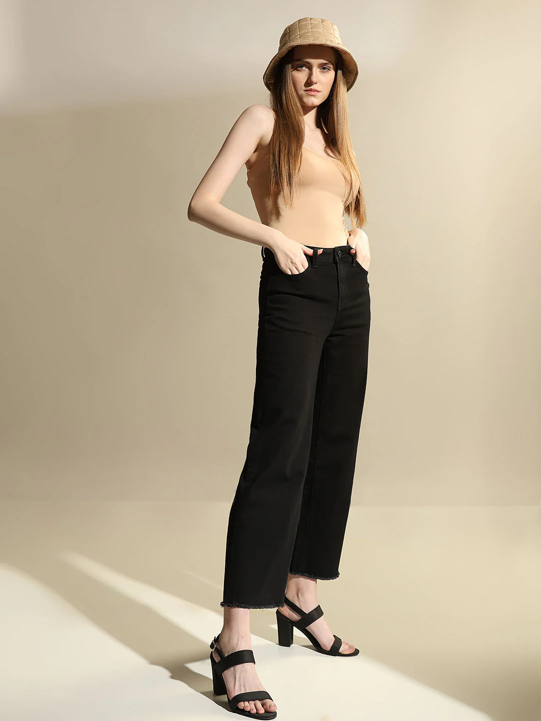 Black High Rise Zoey Wide Leg Jeans