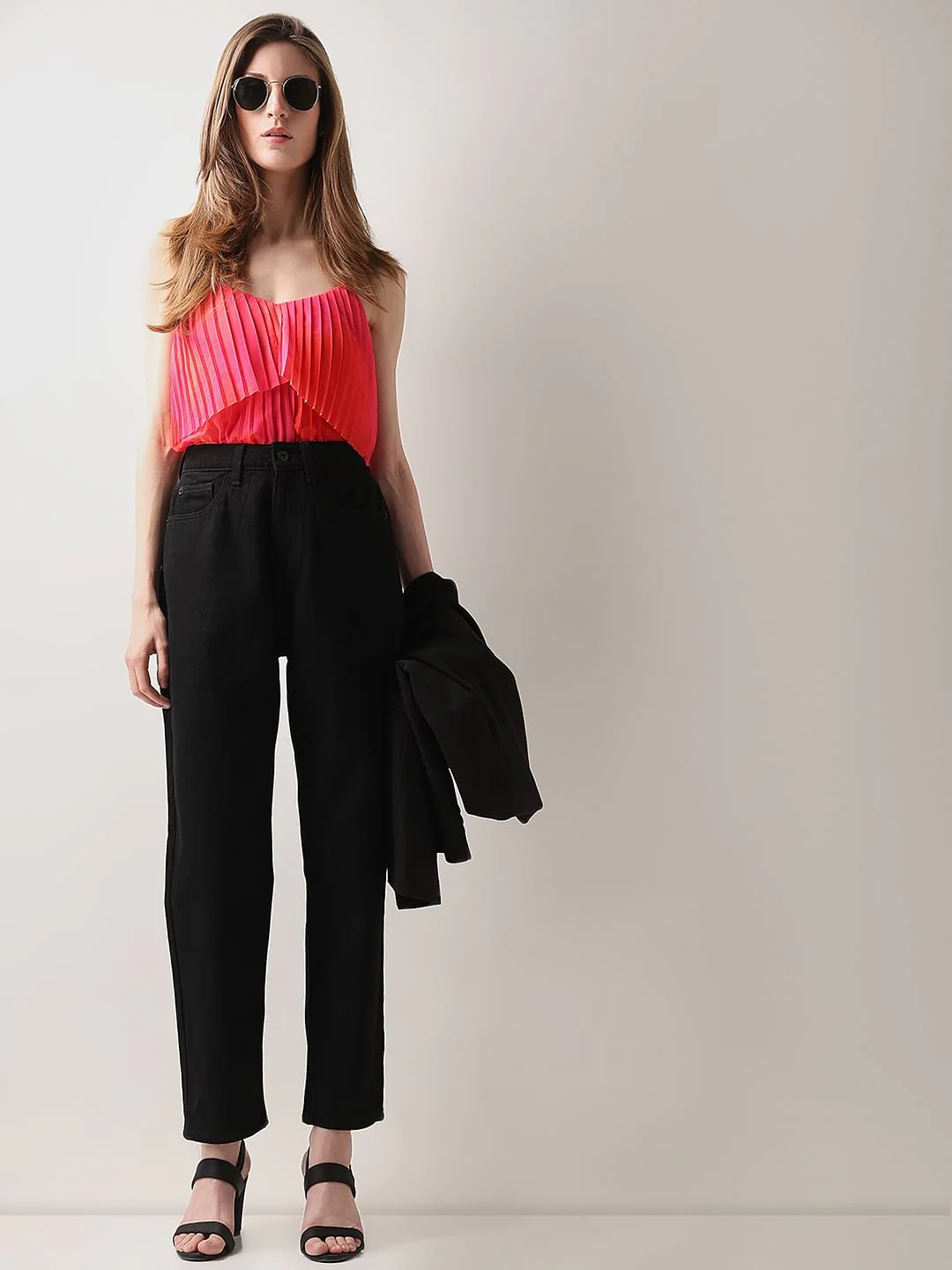 Black High Rise Mom Fit Jeans