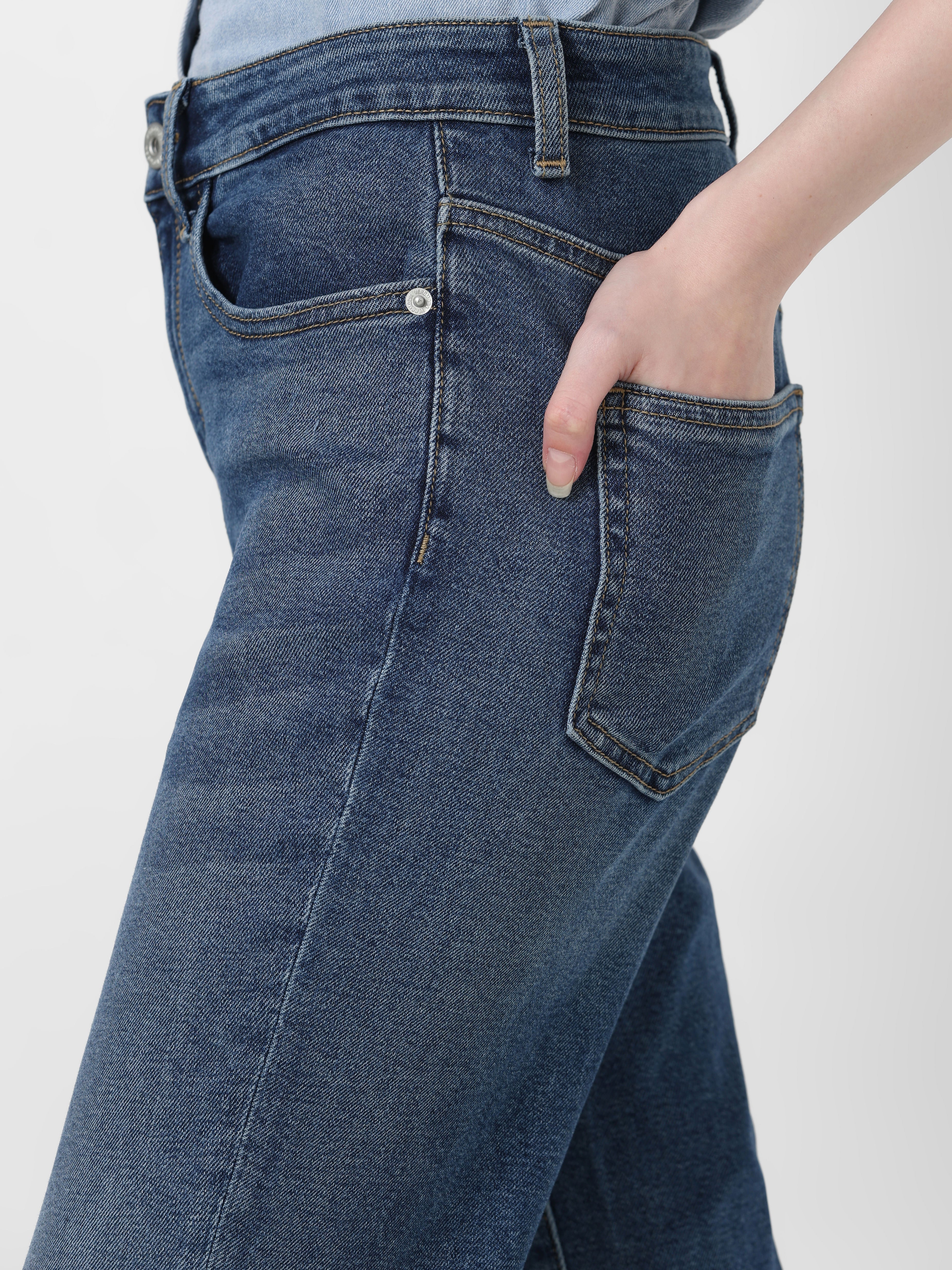 Blue High Rise Jade Straight Fit Jeans - Image 7