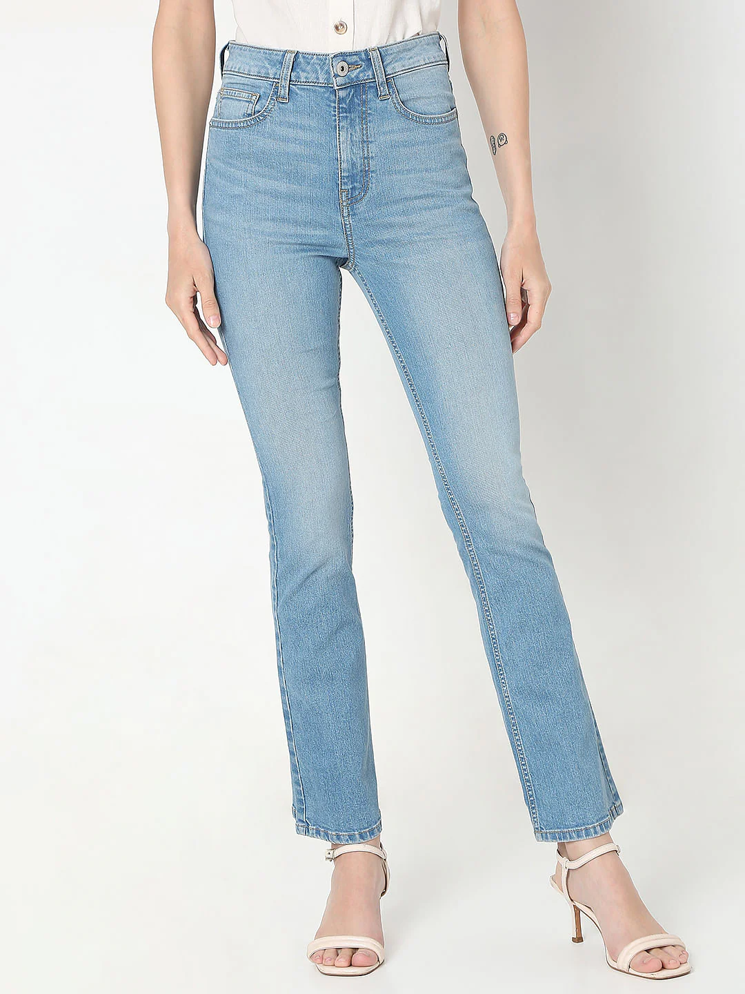 Light Blue High Rise Petra Bootcut Jeans - Image 2
