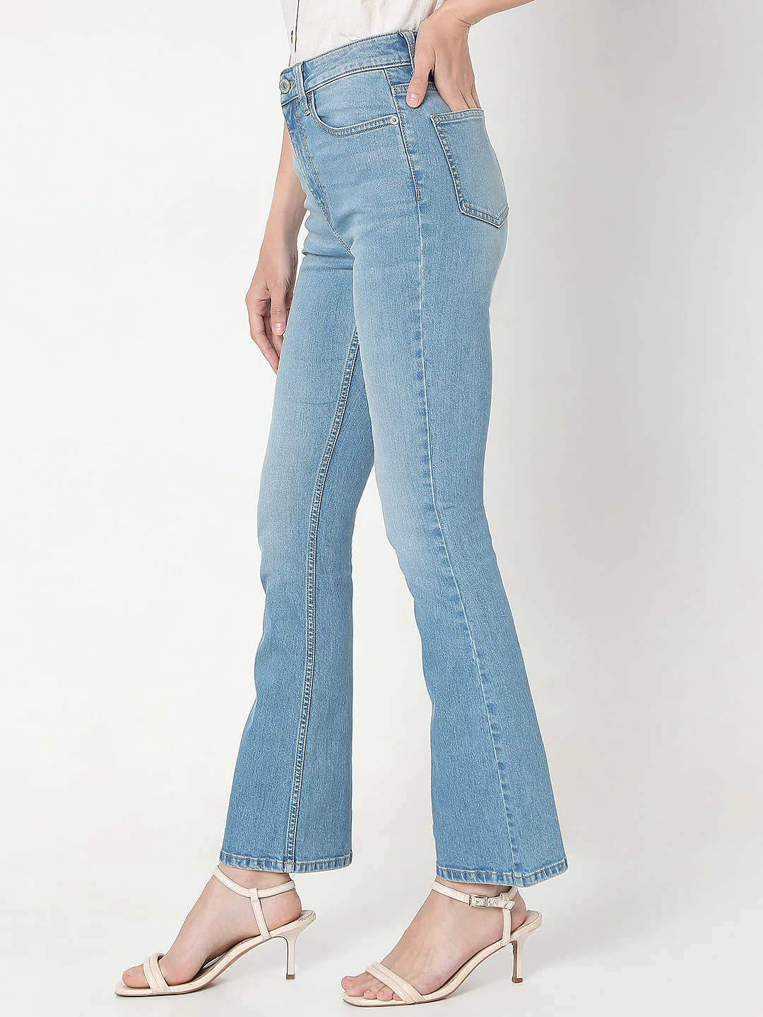 Light Blue High Rise Petra Bootcut Jeans - Image 3
