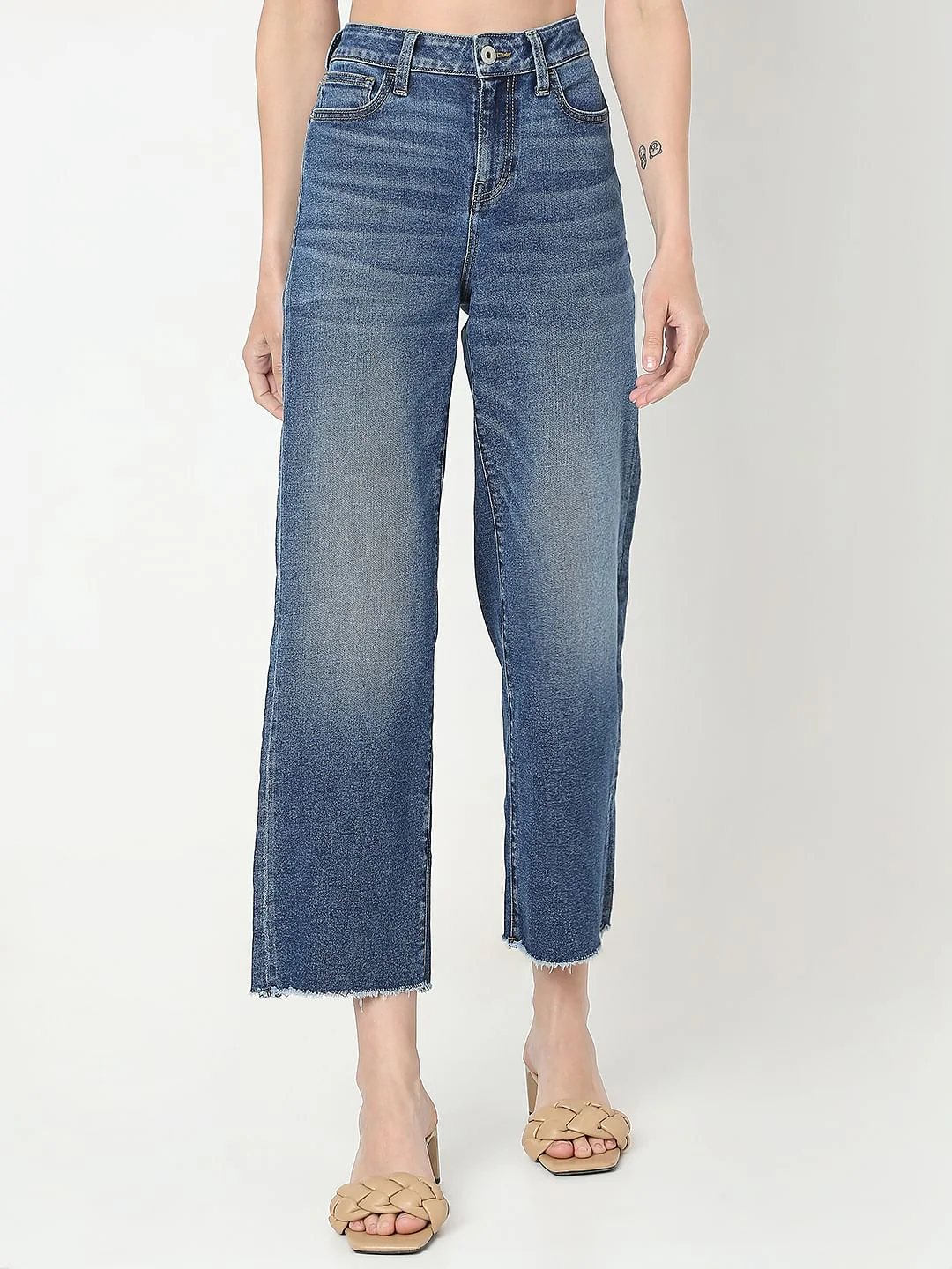 Dark Blue High Rise Zoey Wide Leg Jeans - Image 2