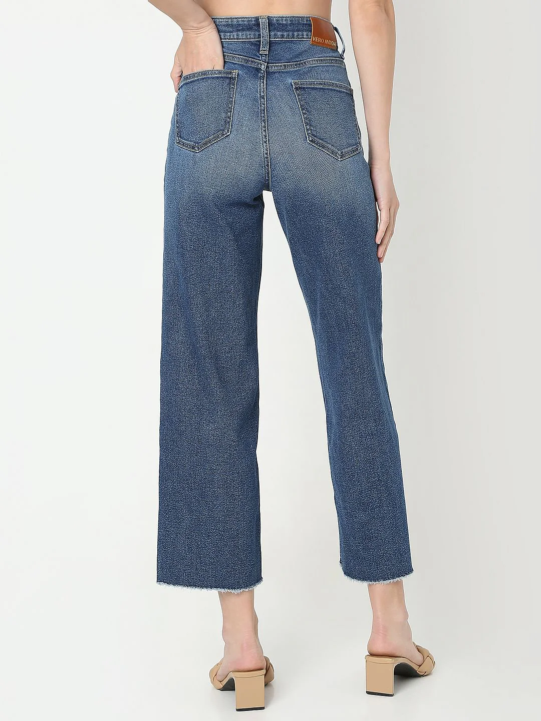 Dark Blue High Rise Zoey Wide Leg Jeans - Image 4