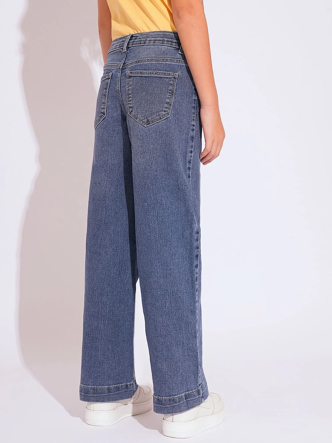 Girls Blue Wide Leg Jeans - Image 3