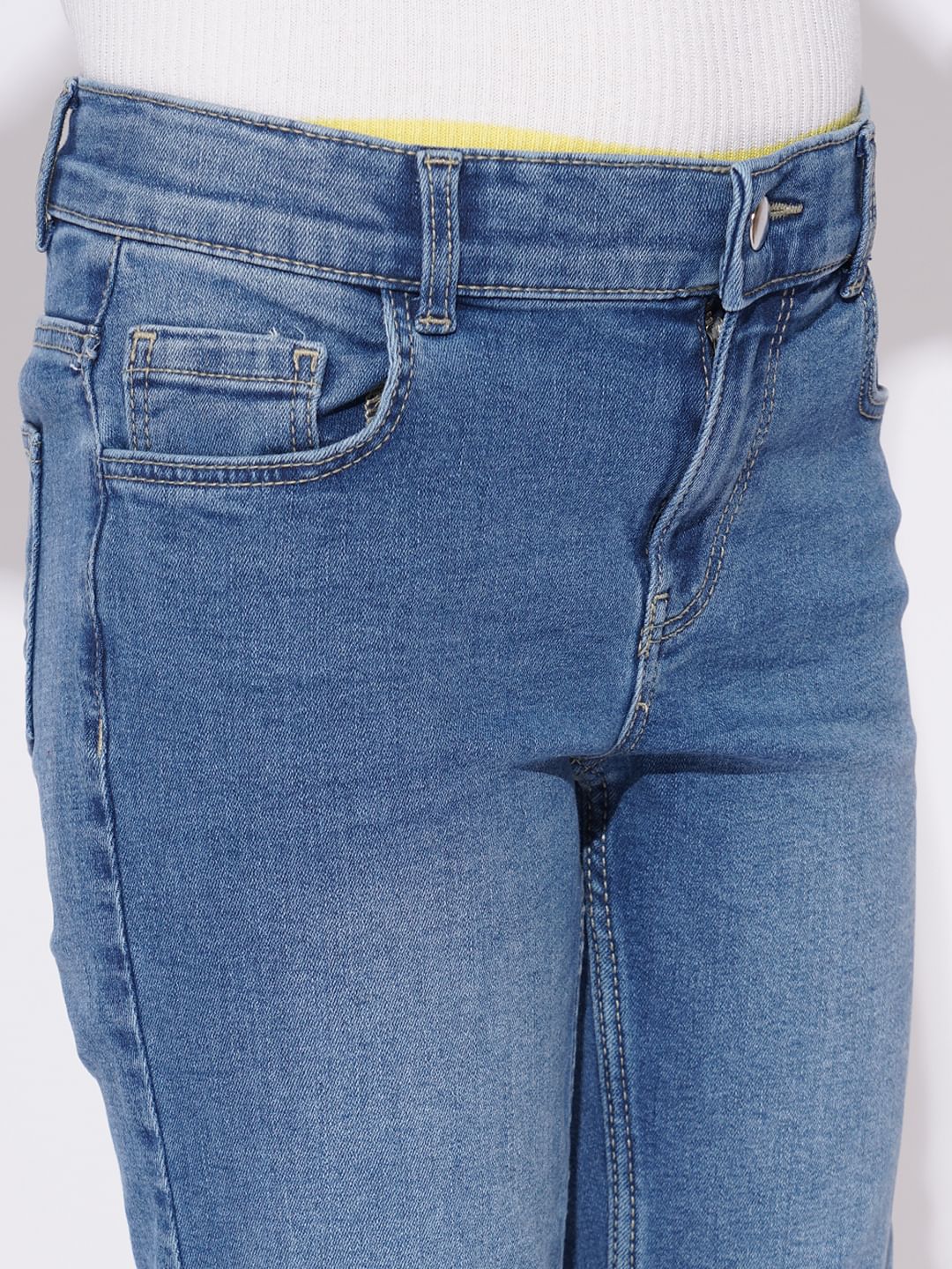 Girls Blue Bootcut Jeans - Image 4