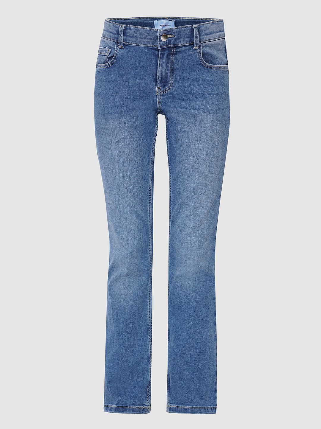 Girls Blue Bootcut Jeans - Image 5