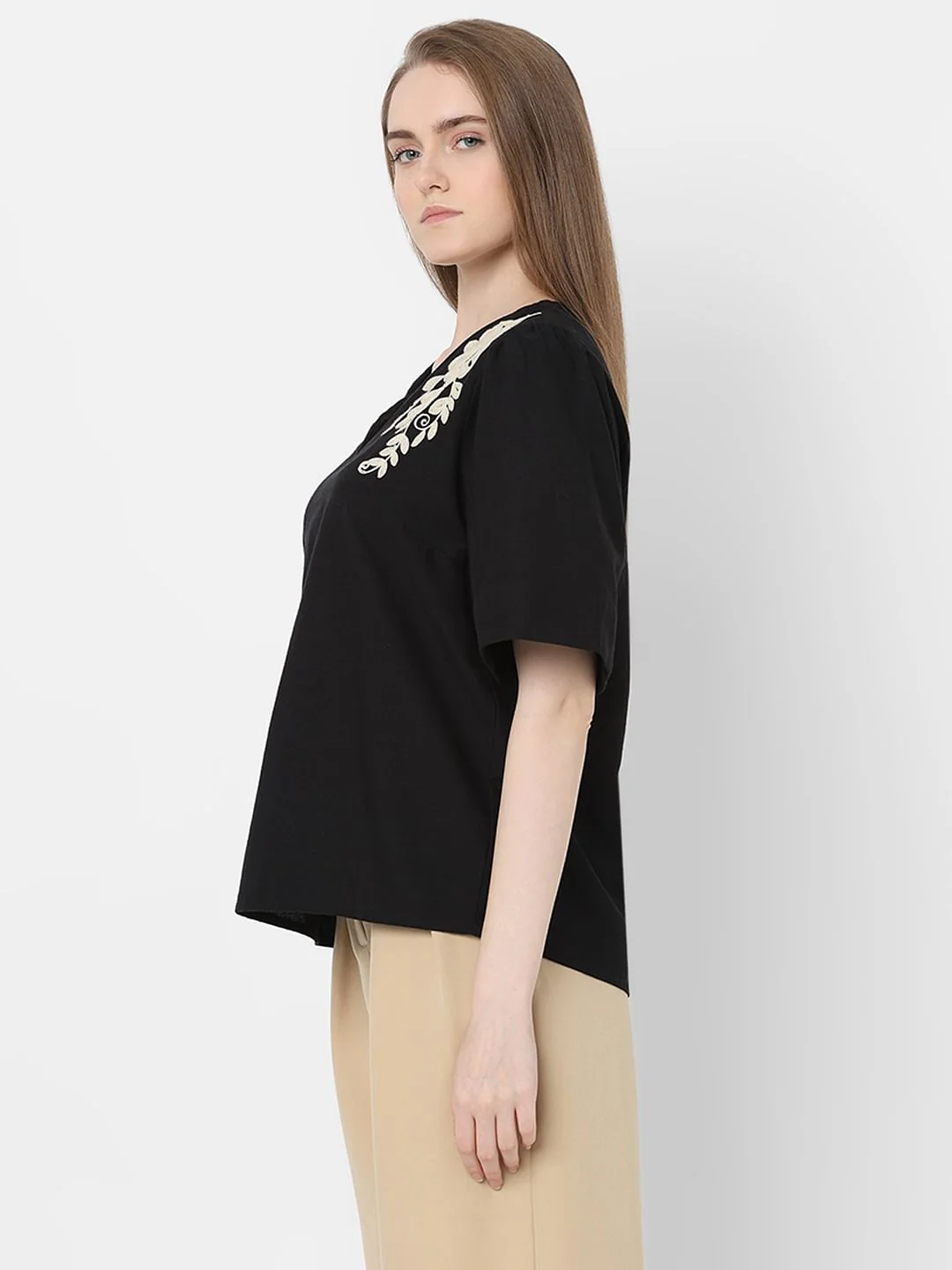 Black Embroidered Top - Image 3