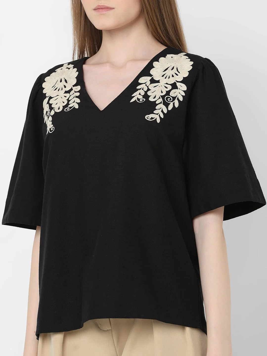 Black Embroidered Top - Image 6