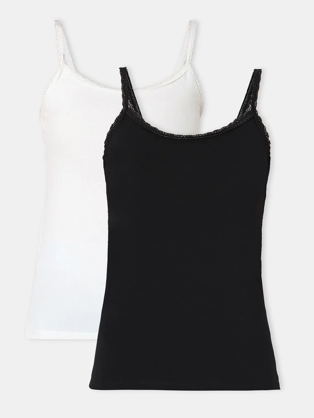 Intimates Pack Of 2 Black & White Camisoles - Image 7