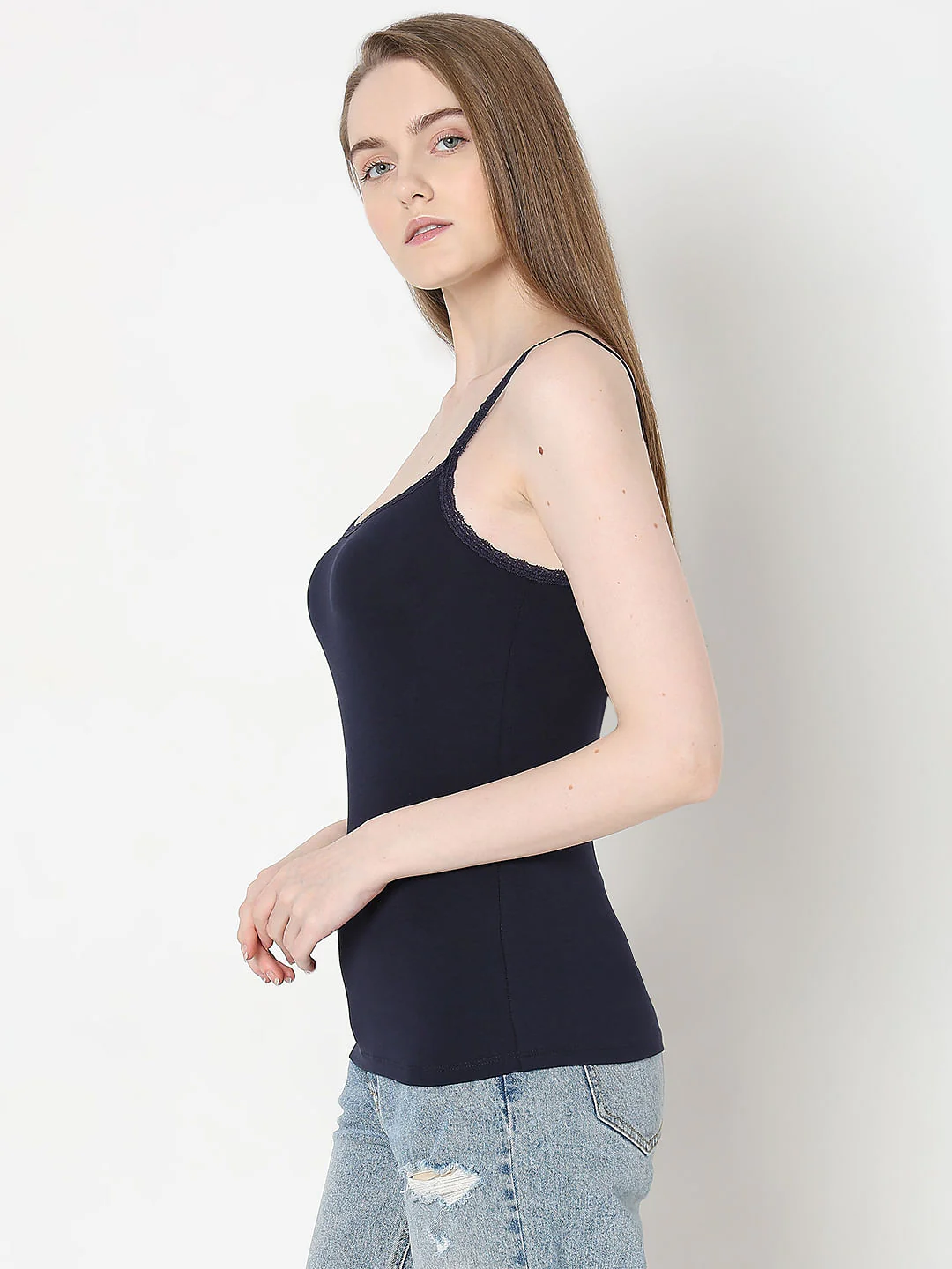 Intimates Pack Of 2 Navy Blue & Pink Camisoles - Image 3