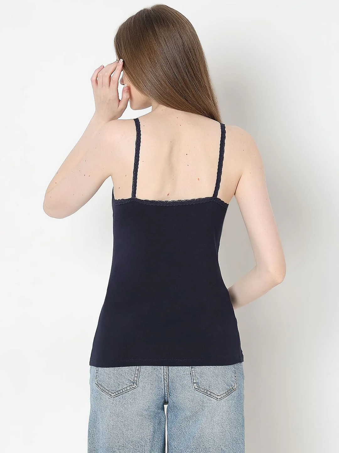 Intimates Pack Of 2 Navy Blue & Pink Camisoles - Image 4