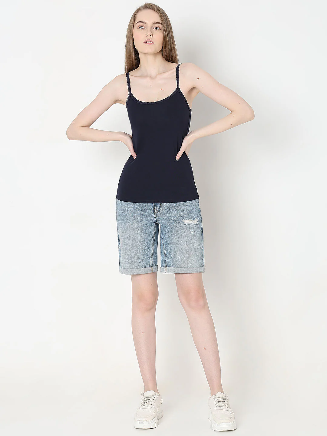 Intimates Pack Of 2 Navy Blue & Pink Camisoles - Image 5