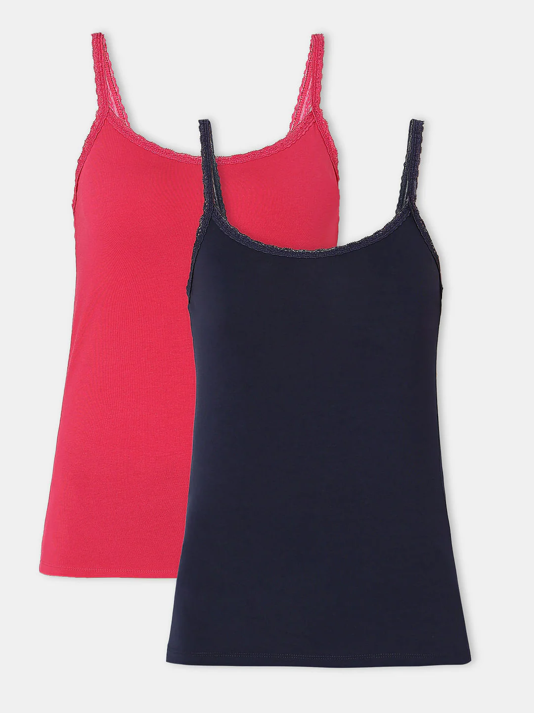 Intimates Pack Of 2 Navy Blue & Pink Camisoles - Image 7