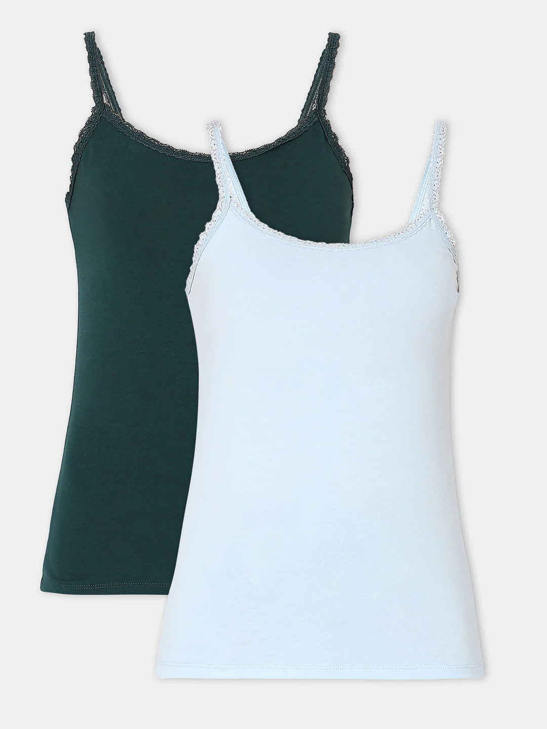 Intimates Pack Of 2 Light Blue & Green Camisoles - Image 7