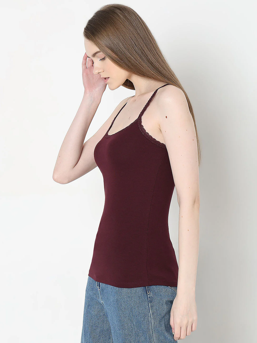 Intimates Pack Of 2 Maroon & Green Camisoles - Image 3