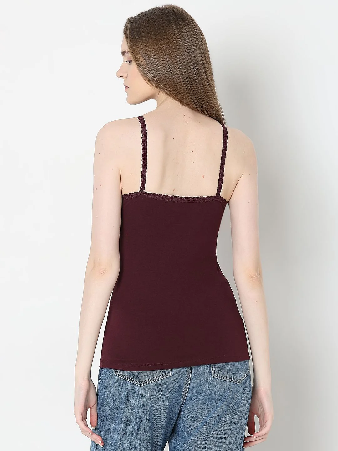 Intimates Pack Of 2 Maroon & Green Camisoles - Image 4