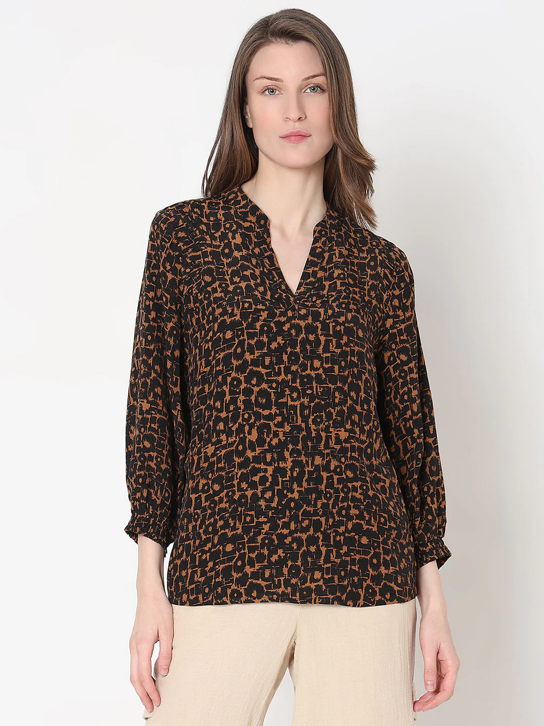 Brown Printed Top - Image 2