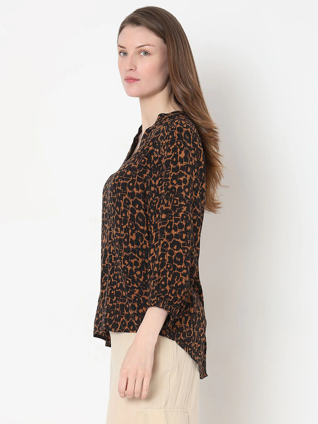 Brown Printed Top - Image 3