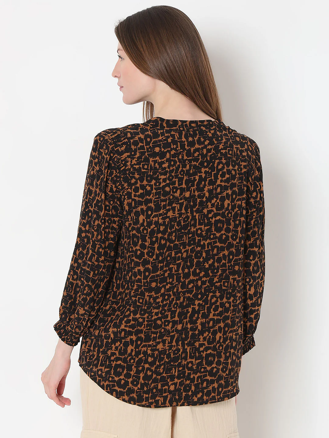 Brown Printed Top - Image 4