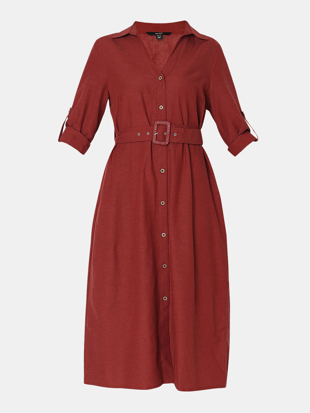 Dark Brown Midi Shirt Dress - Image 6