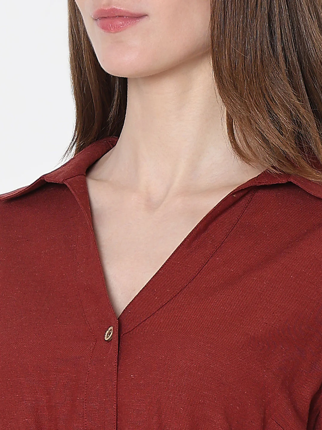 Dark Brown Midi Shirt Dress - Image 7
