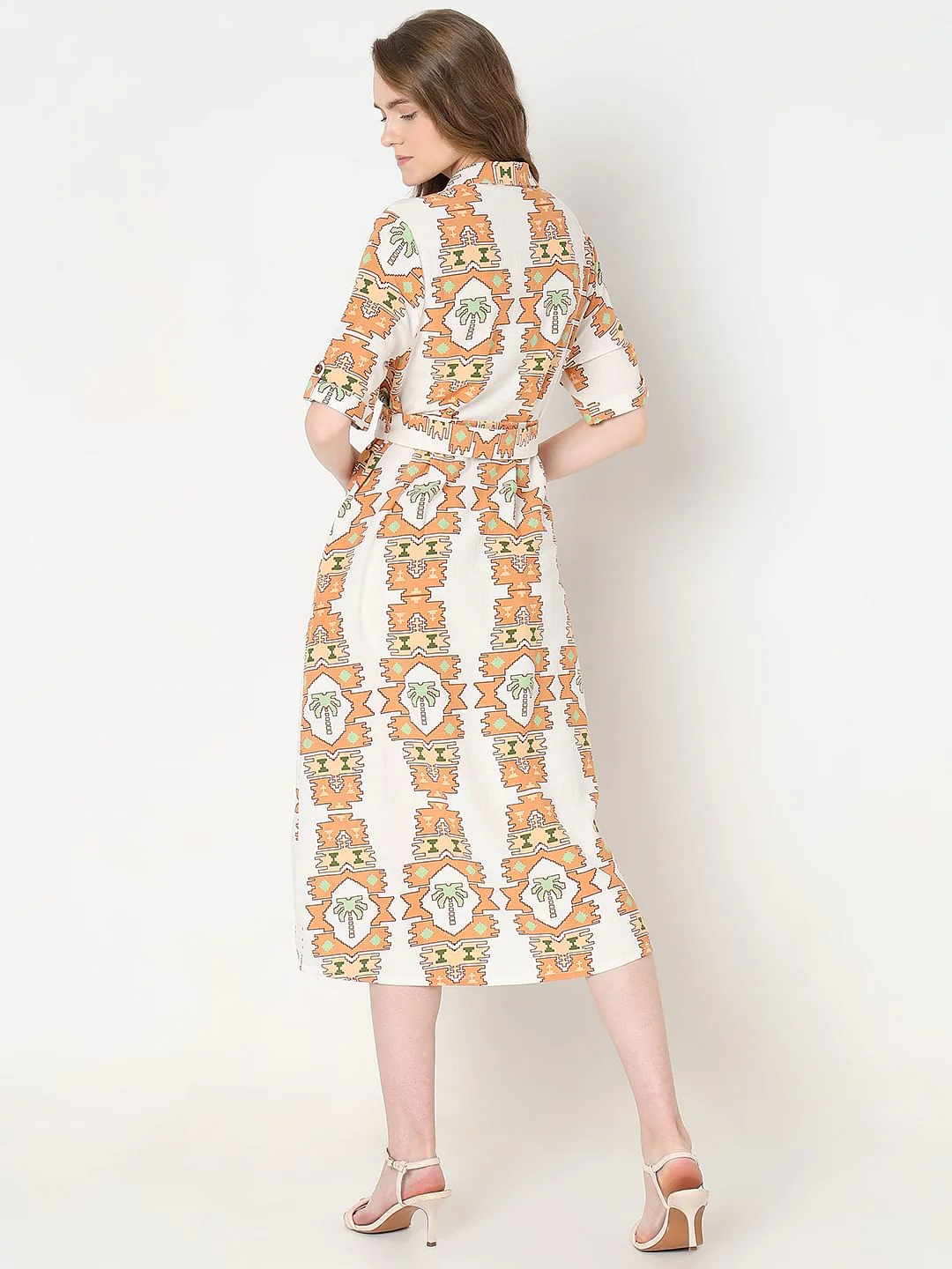 White Printed Shirt Dress - Image 4