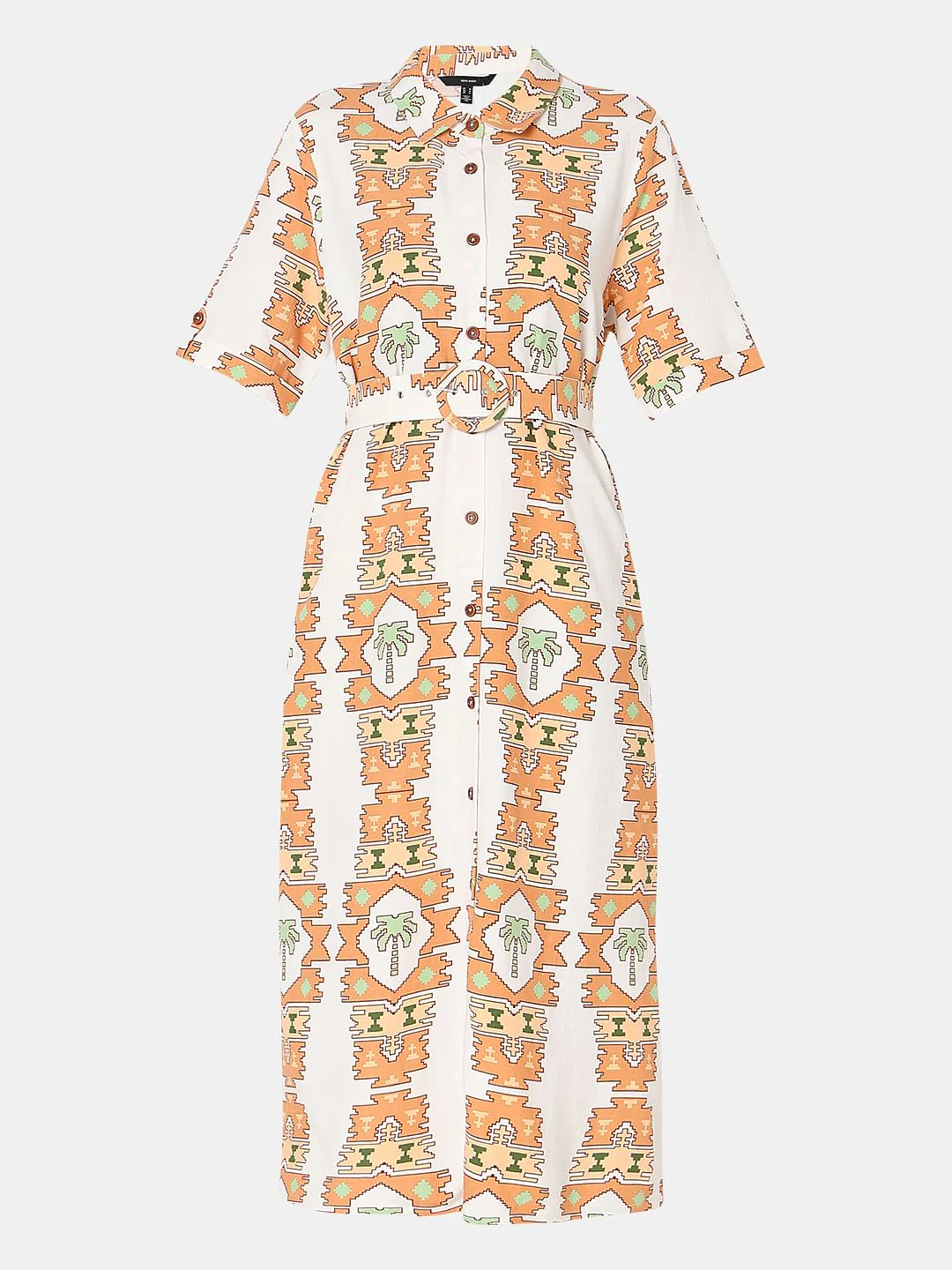 White Printed Shirt Dress - Image 7