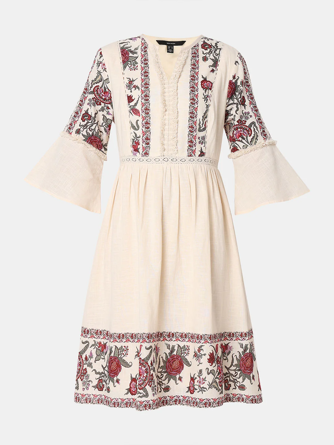 Ecru Abstract Print Dress - Image 7