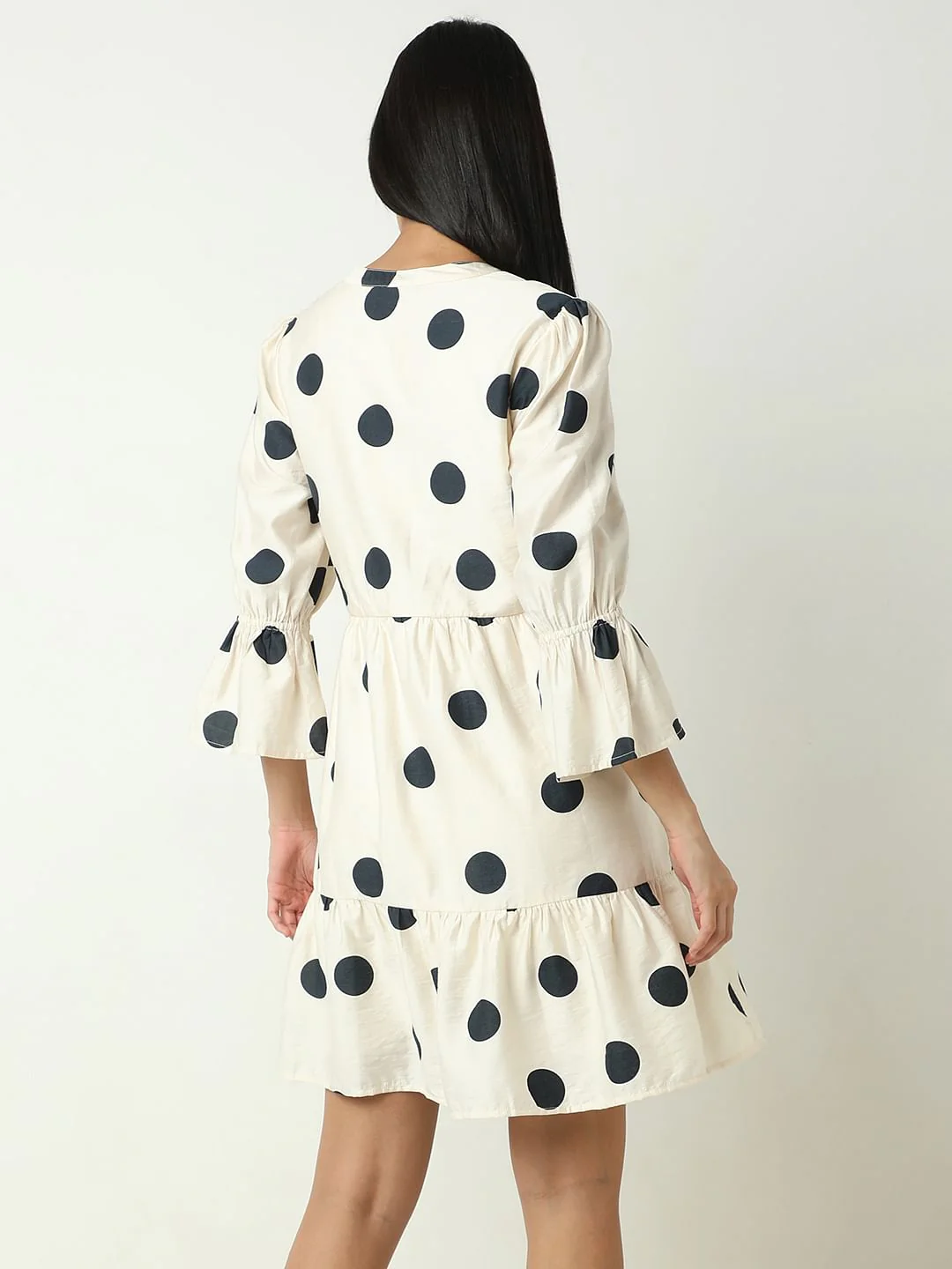 White Polka Dot Short Dress - Image 4