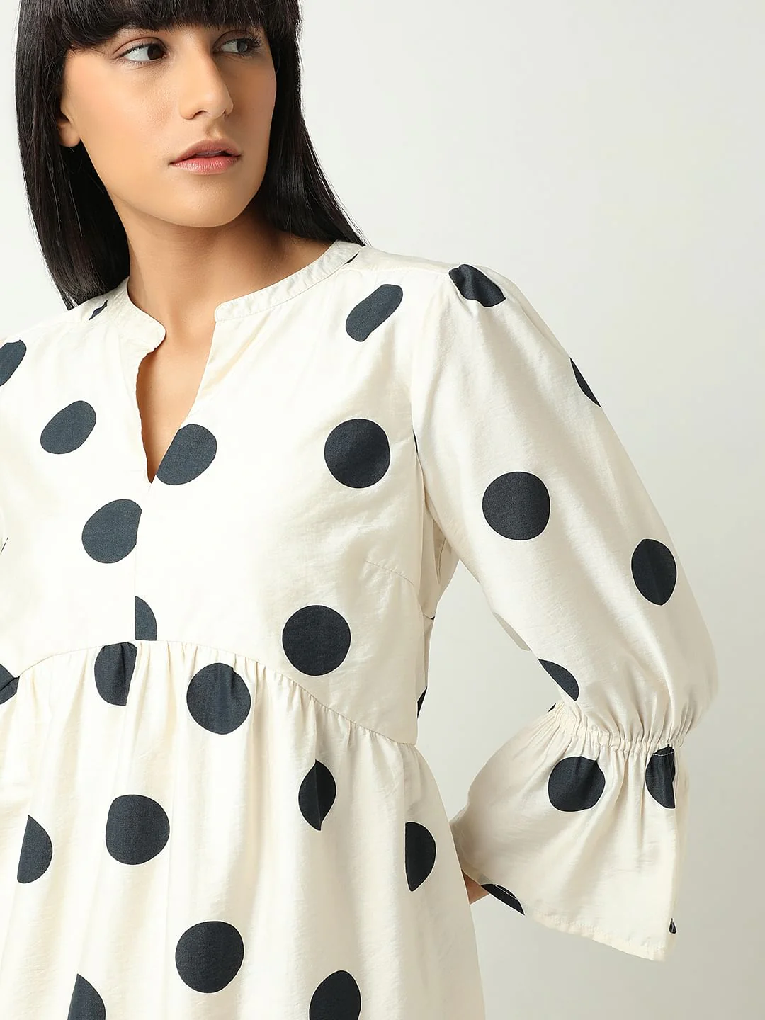 White Polka Dot Short Dress - Image 6