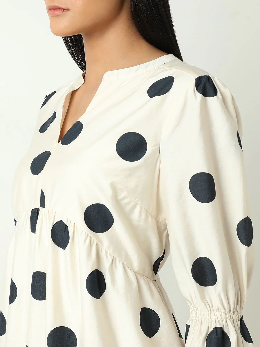 White Polka Dot Short Dress - Image 8